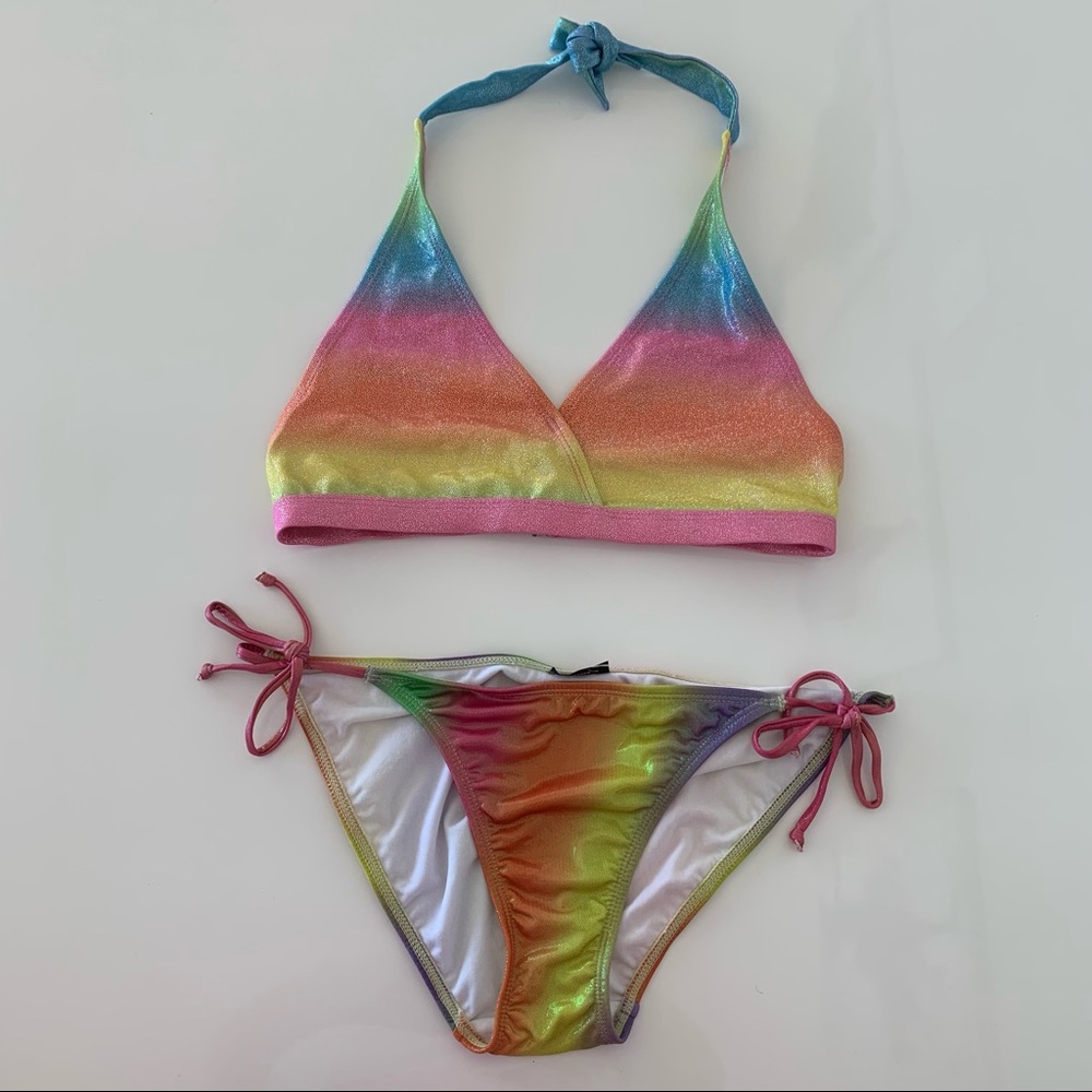 Medium Rainbow Sparkly Kids Bikini